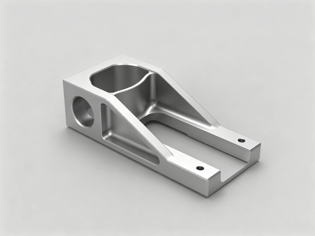 3D model of investment cast bracket with fillets and draft angles