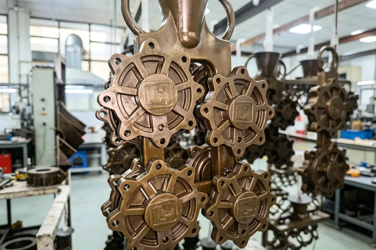Ceramic shell building process - dipping wax tree into refractory slurry