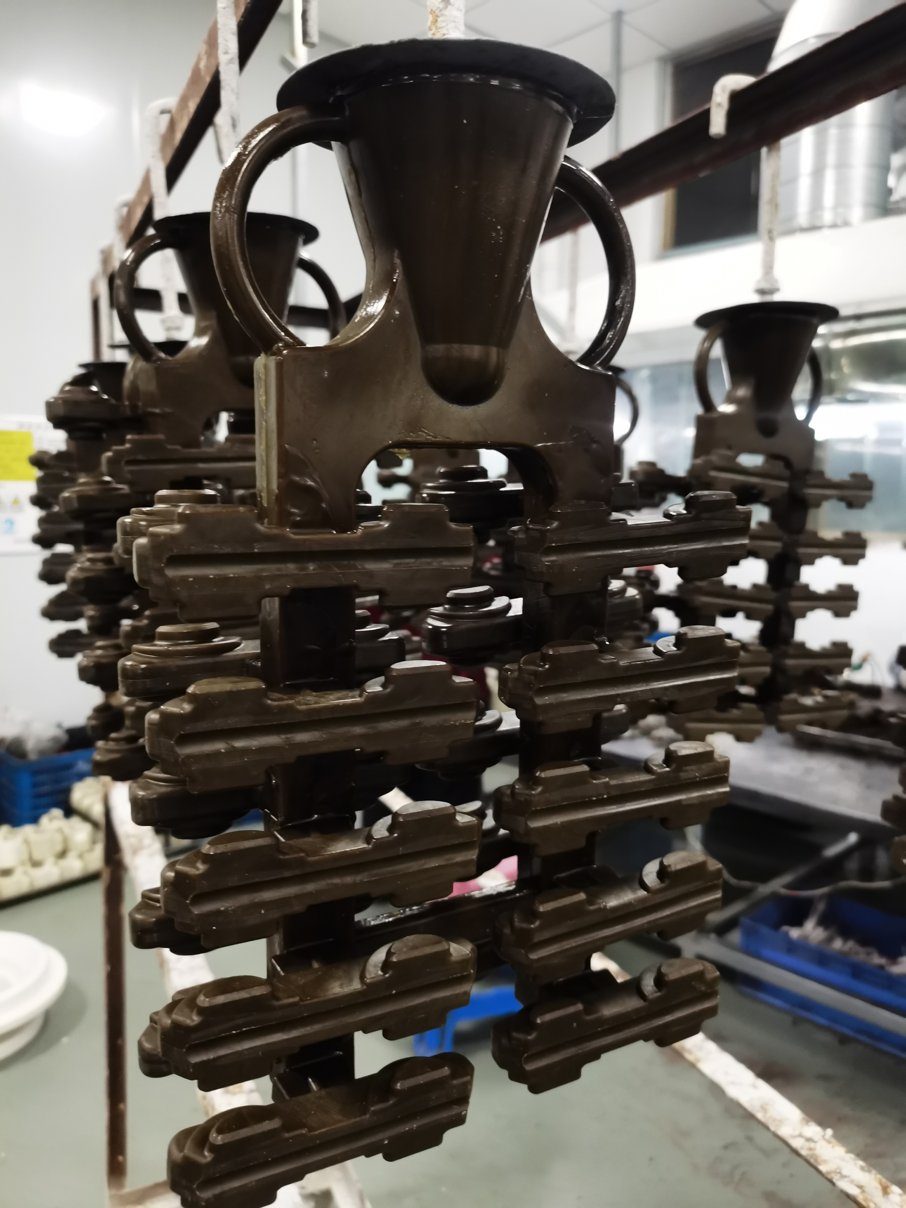 Investment casting product showing complex undercut features that require cores