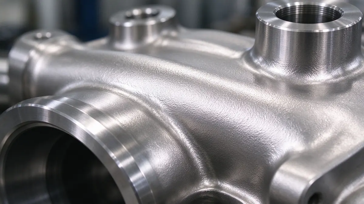 Close-up of smooth investment casting surface finish showing high precision detail