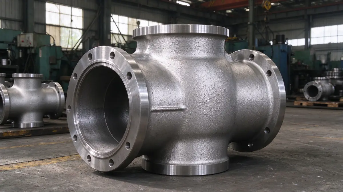 Large stainless steel valve body casting for industrial use