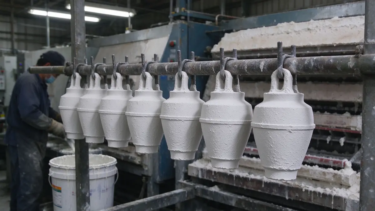 Ceramic shell building for pump impeller investment casting