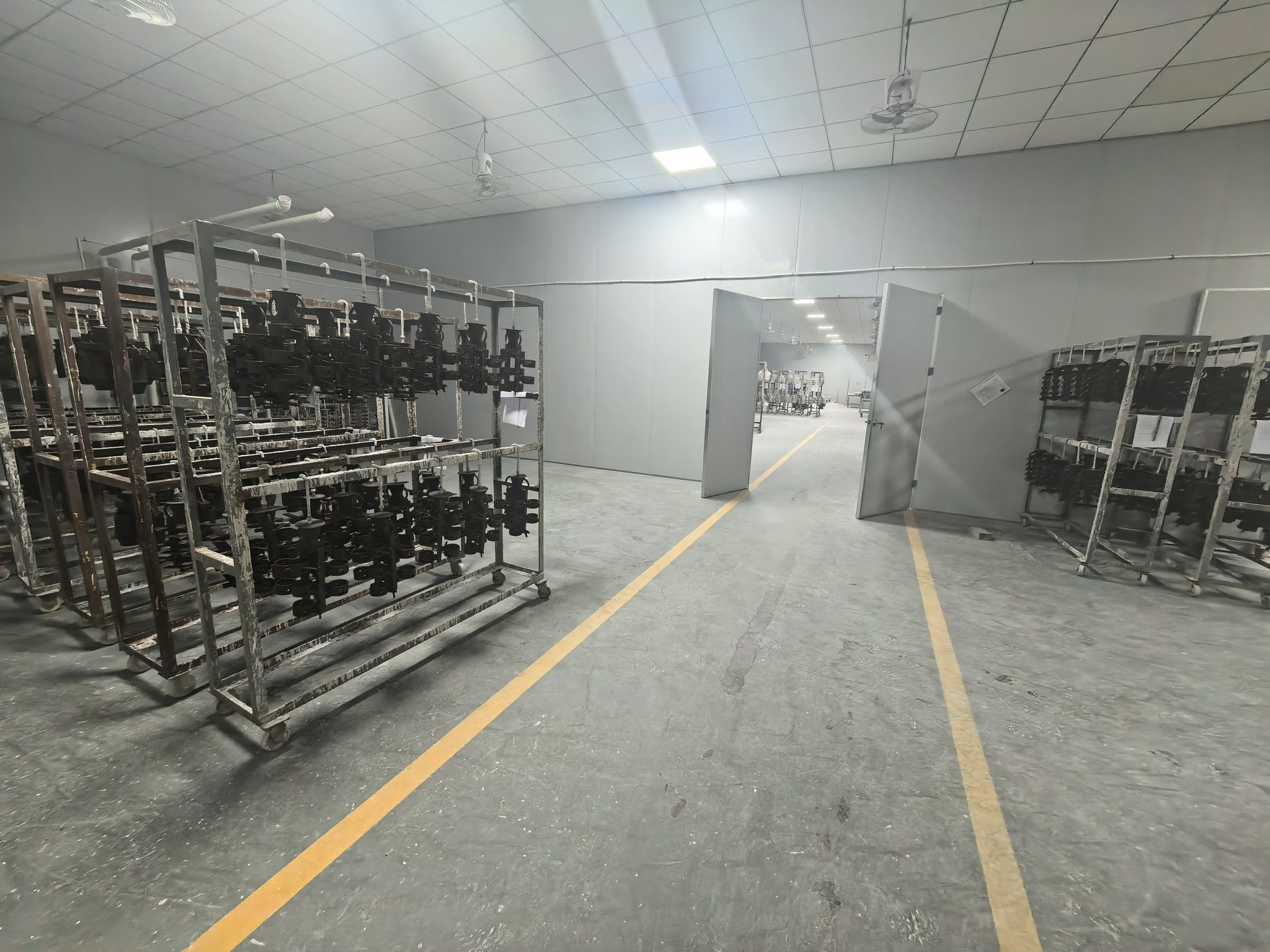Wax Pattern Tree Storage - Racks of Assembled Wax Pattern Trees Ready for Shell Coating | Huayong Metal
